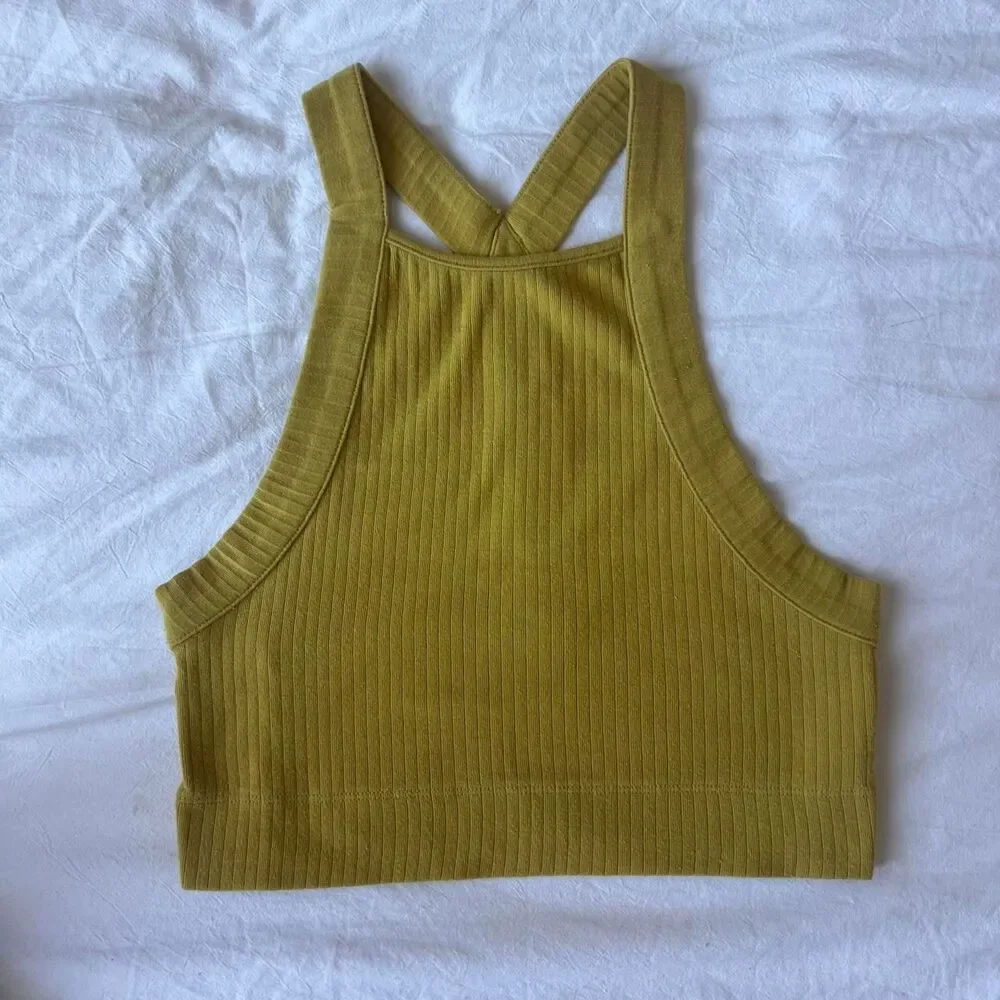 Free-people Women's Yellow Crop-top
